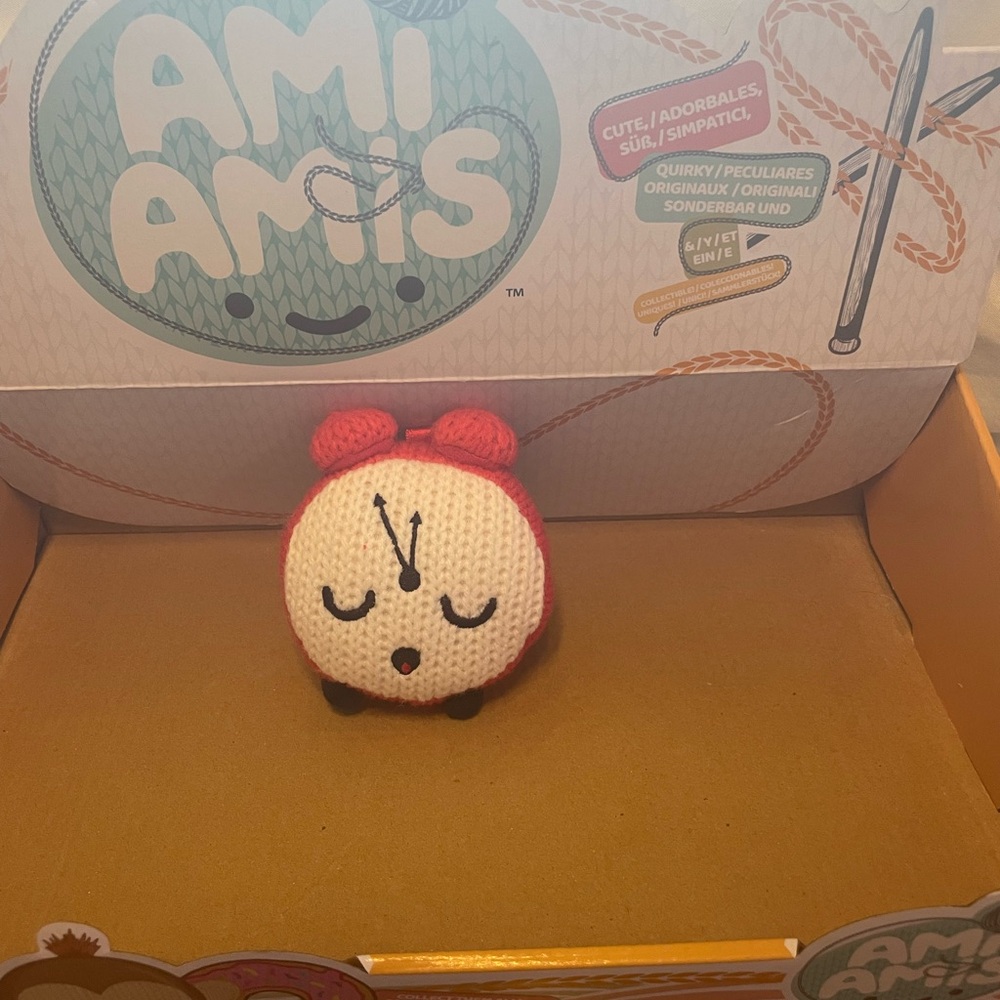 - - NEW AMI AMIS Crocheted Plush 4” Snoozie the Alarm Clock from Wave 2